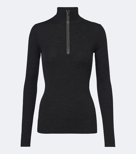 Monili wool and cashmere half-zip sweater - Brunello Cucinelli - Modalova