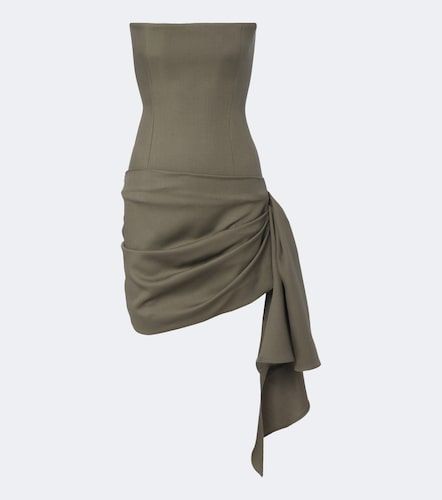Vestido bustier de lana virgen drapeado - Alex Perry - Modalova