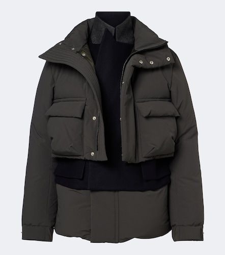 Layered wool-trimmed down jacket - Sacai - Modalova