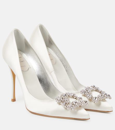 Flower Strass 100 satin pumps - Roger Vivier - Modalova