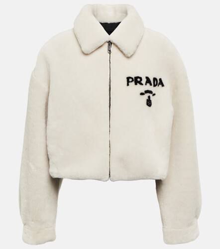 Prada Giacca in shearling con logo - Prada - Modalova