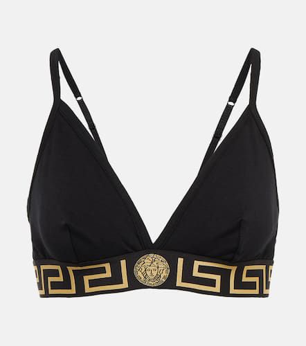 Bralette Greca Border in cotone - Versace - Modalova