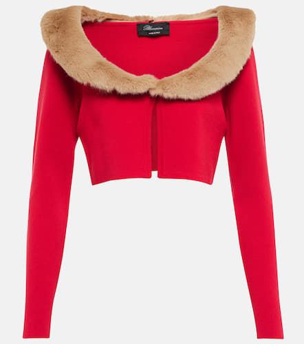 Cardigan aus Jersey mit Faux Fur - Blumarine - Modalova