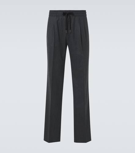 Virgin wool flannel straight pants - Dolce&Gabbana - Modalova