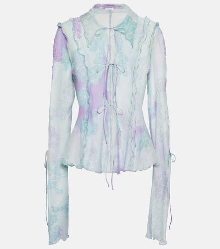 Top en mezcla de algodón y seda estampado - Acne Studios - Modalova