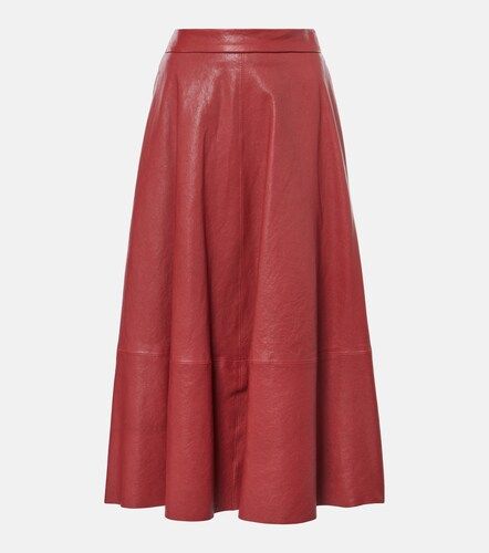 High-rise leather midi skirt - Brunello Cucinelli - Modalova