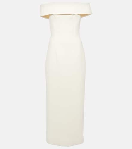 Bridal Sandra off-shoulder crÃªpe midi dress - Emilia Wickstead - Modalova