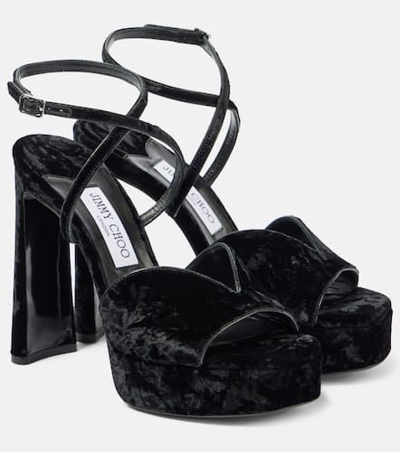 Karli 125 velvet platform sandals - Jimmy Choo - Modalova