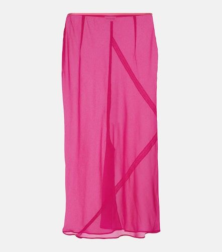 Gonna midi in raso di misto seta - Dries Van Noten - Modalova