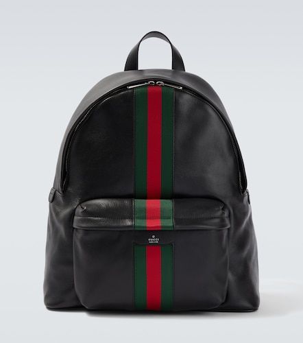 Gucci Mochila de piel con Web - Gucci - Modalova