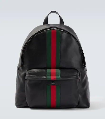 Gucci Web Stripe leather backpack - Gucci - Modalova