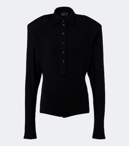 Mugler Pullover polo in misto lana - Mugler - Modalova