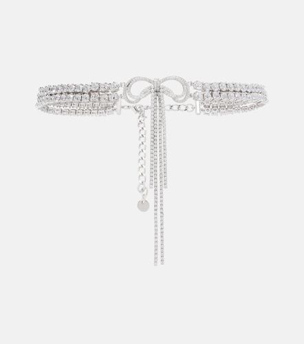 Choker con fiocco e cristalli - Self-Portrait - Modalova