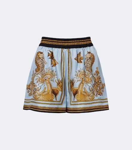 Pull-Up printed silk twill shorts - La DoubleJ - Modalova