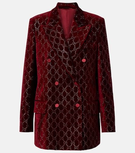 Blazer de terciopelo de algodón con GG - Gucci - Modalova
