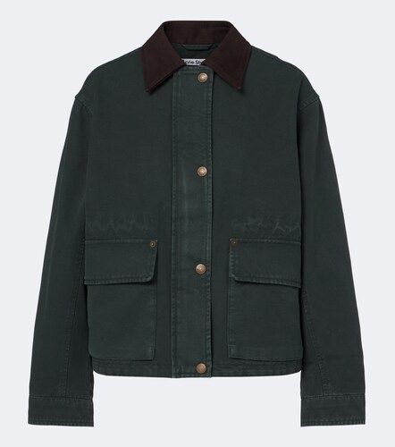 Suede-trimmed cotton canvas jacket - Acne Studios - Modalova