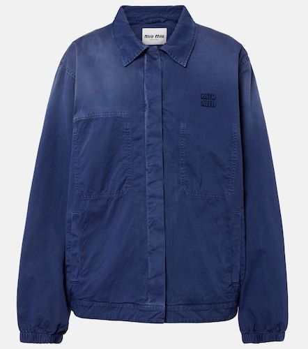 Chaqueta blouson de sarga de algodón - Miu Miu - Modalova