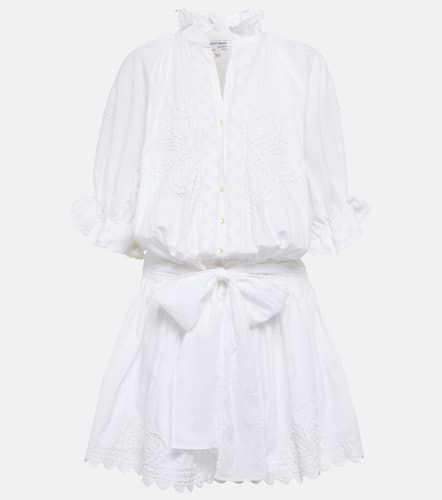 Embroidered cotton poplin shirt dress - Juliet Dunn - Modalova