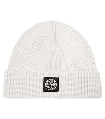 Logo ribbed-knit cotton beanie - Stone Island Junior - Modalova