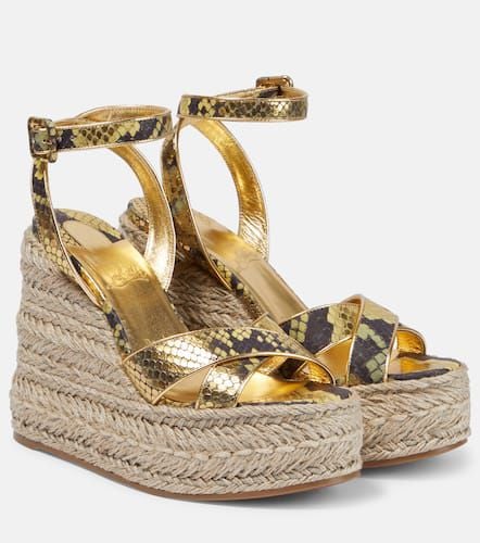 Mariza snake-print leather espadrille wedges - Christian Louboutin - Modalova