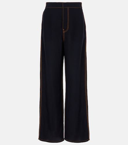 Tailored wool-blend georgette wide-leg pants - Alaia - Modalova