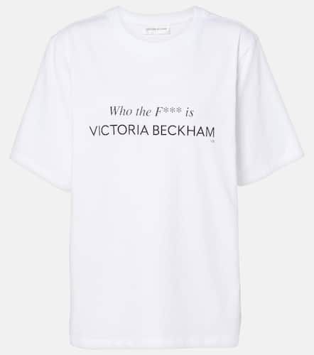 T-shirt in jersey di cotone con scritta - Victoria Beckham - Modalova