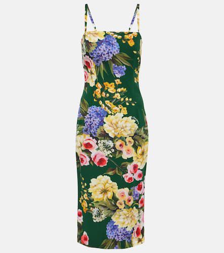 Floral silk-blend cady midi dress - Dolce&Gabbana - Modalova