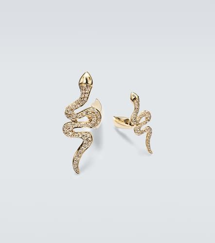 Manschettenknöpfe Snake aus 14kt Gelbgold mit Diamanten - Sydney Evan - Modalova