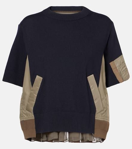 Sacai Paneled cotton-blend T-shirt - Sacai - Modalova