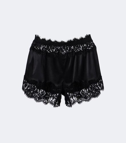 Shorts in misto seta e cotone con pizzo - Dolce&Gabbana - Modalova