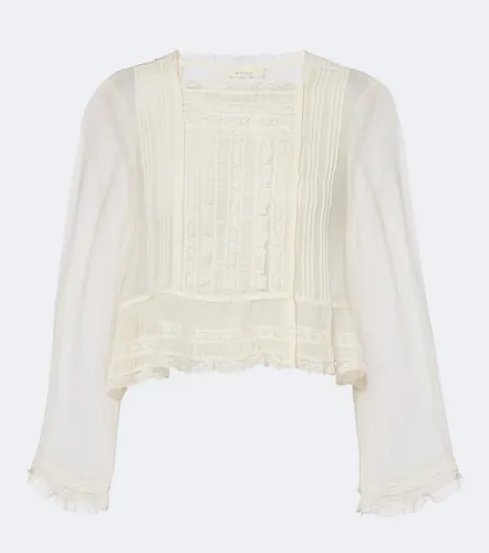Elodine lace-trimmed silk chiffon top - Doen - Modalova