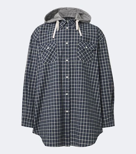 Checked cotton flannel overshirt - Miu Miu - Modalova