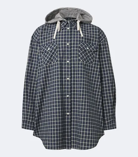 Giacca camicia in flanella di cotone a quadri - Miu Miu - Modalova