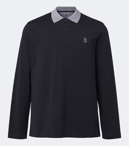 Polo de jersey de algodón con logo - Brunello Cucinelli - Modalova