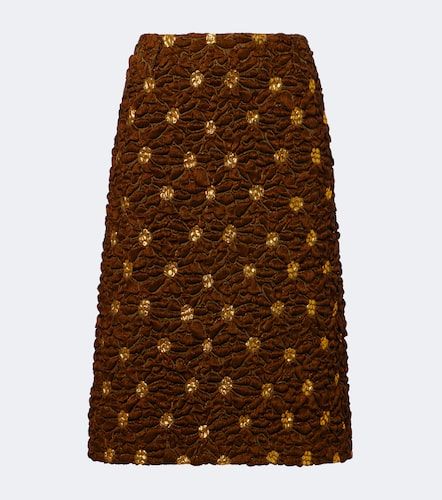 Embellished floral cloque midi skirt - Dries Van Noten - Modalova