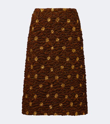 Falda midi de cloqué floral adornada - Dries Van Noten - Modalova