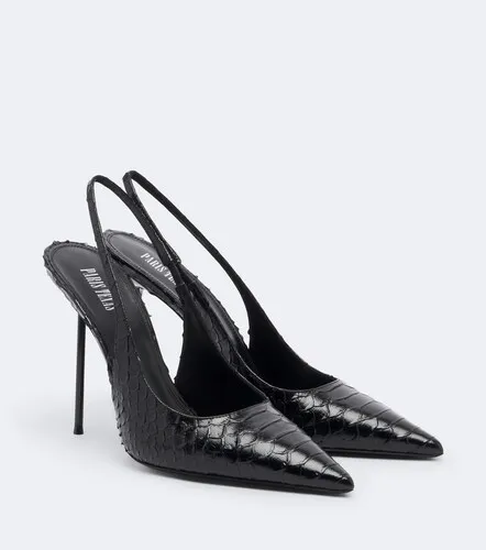 Lydia croc-effect leather slingback pumps - Paris Texas - Modalova