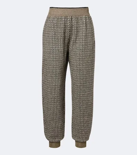 Houndstooth mohair and wool-blend straight pants - Brunello Cucinelli - Modalova