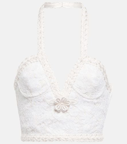 Lace bustier halter top - Alessandra Rich - Modalova