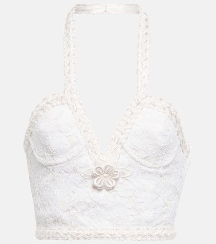 Lace bustier halter top - Alessandra Rich - Modalova