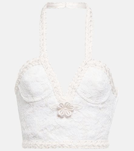 Top halter bustier de encaje - Alessandra Rich - Modalova