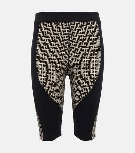 Monogram high-rise cycling shorts - Balmain - Modalova