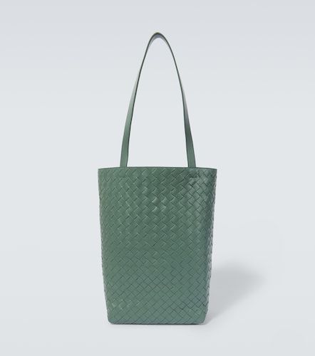 North-South Intrecciato Small leather tote bag - Bottega Veneta - Modalova