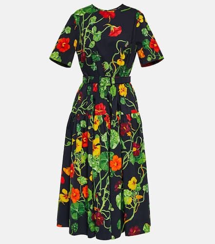 Nasturtium cotton-blend poplin midi dress - Oscar de la Renta - Modalova