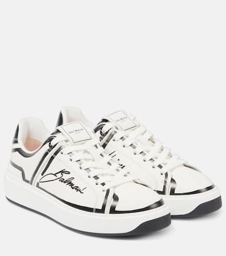 B-Court logo leather low-top sneakers - Balmain - Modalova