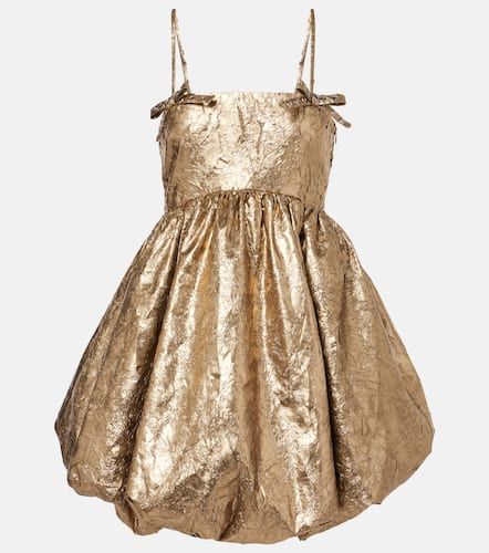 Bow-detail metallic balloon minidress - Ganni - Modalova