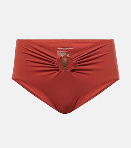 Embellished ruched high-rise bikini bottoms - Christopher Esber - Modalova