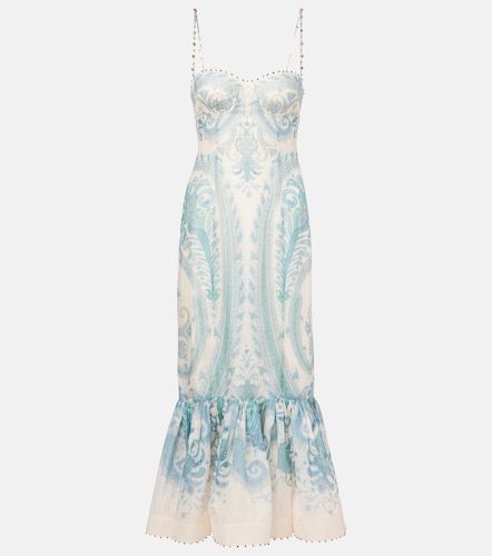 Vestido de cóctel Illuminate en seda y lino estampado - Zimmermann - Modalova