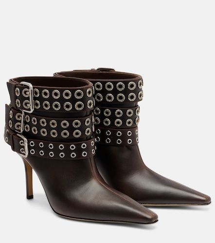 Buckle Belt 95 leather ankle boots - Mach & Mach - Modalova