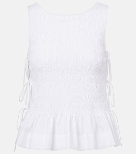 Ganni Shirred cotton top - Ganni - Modalova